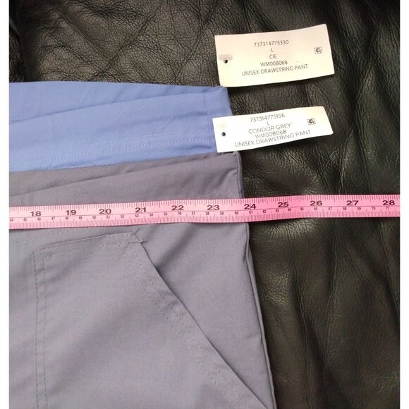 2 Medical Uniform Unisex Scrub Pants in Blue and Gray, Large - Picture 3 of 12